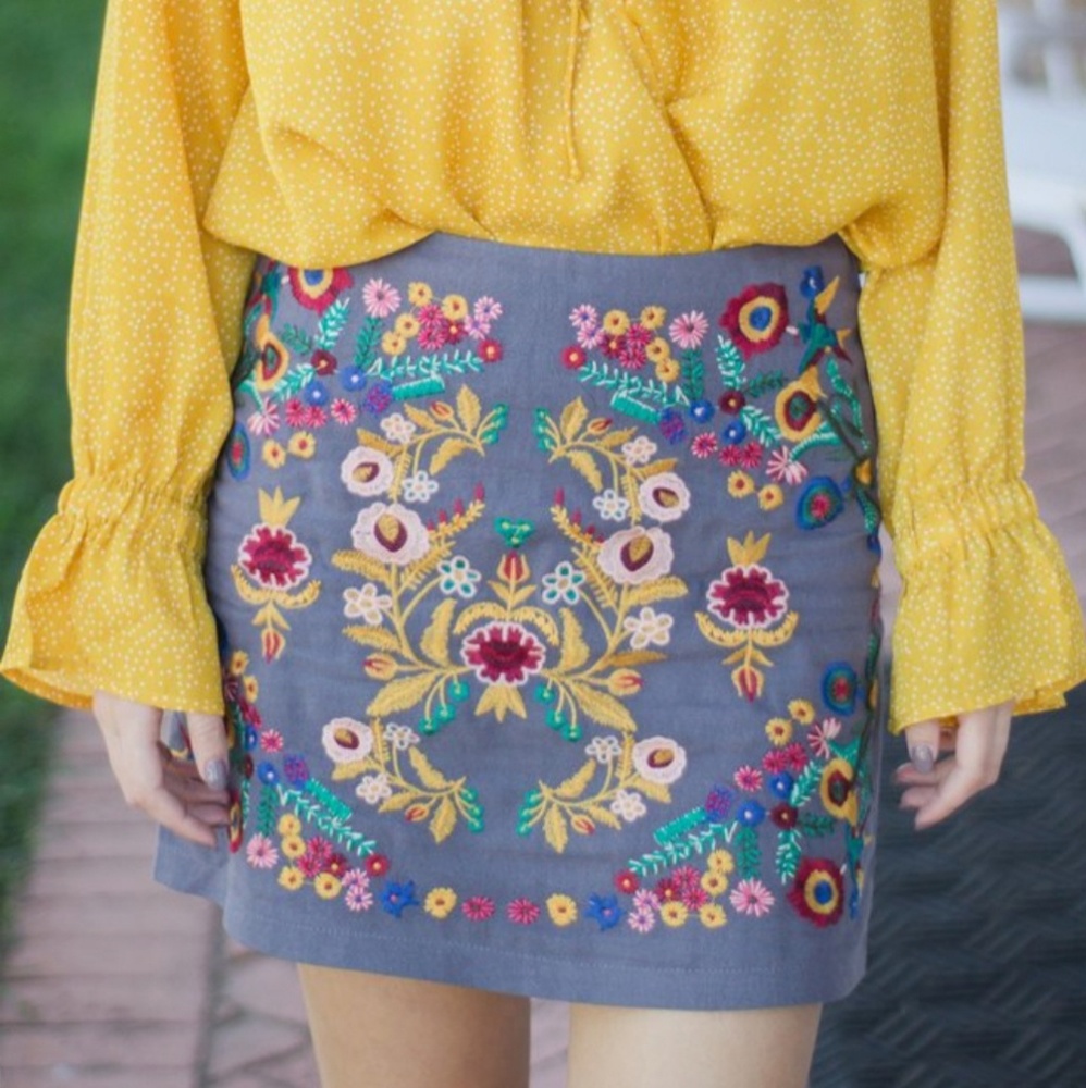 Umgee | Embroidery Skirt